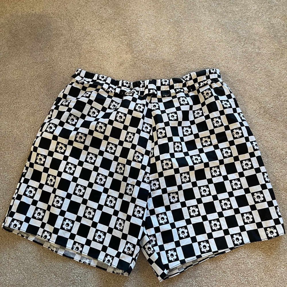 Checkered Black and White Shorts